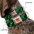 MARVEL COMICS Marvel Comics Logo Full Color Seatbelt Buckle Collar - THE INCREDIBLE HULK Action Poses/Stacked Comics