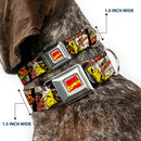 Marvel Comics Logo Full Color Seatbelt Buckle Collar - 5-Classic Luke Cage Comic Scene Blocks