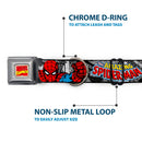 MARVEL COMICS Marvel Comics Logo Full Color Seatbelt Buckle Collar - THE AMAZING SPIDER-MAN Stacked Comic Books/Action Poses