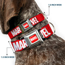 MARVEL Full Color Red/White Seatbelt Buckle Collar - MARVEL Red Brick Logo Red/White