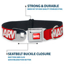 MARVEL Full Color Red/White Seatbelt Buckle Collar - MARVEL Red Brick Logo Red/White