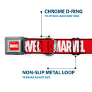 MARVEL Full Color Red/White Seatbelt Buckle Collar - MARVEL Red Brick Logo Red/White