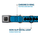 Batman Black Silver Seatbelt Buckle Collar - Bat Signal-3 Blue/Black/Blue