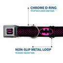 Batman Shield Full Color Black/Hot Pink Seatbelt Buckle Collar - Batman Shield/Chainlink Black/Hot Pink