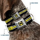 Bat Signal Black/White/Yellow Seatbelt Buckle Collar - BATMAN/Bat Signal Triple Stripe Black/White/Yellow