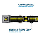 Bat Signal Black/White/Yellow Seatbelt Buckle Collar - BATMAN/Bat Signal Triple Stripe Black/White/Yellow