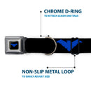 Nightwing Logo Full Color Black Blue Seatbelt Buckle Collar - Nightwing Logo Black/Blue