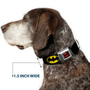 Batman Full Color Black Yellow Seatbelt Buckle Collar - Batman Shield Black/Yellow