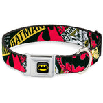 Batman Full Color Black Yellow Seatbelt Buckle Collar - Batman Caped Crusader