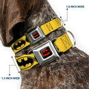 Batman Full Color Black Yellow Seatbelt Buckle Collar - Bat Signal-3 Yellow/Black/Yellow