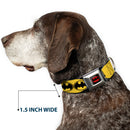 Batman Full Color Black Yellow Seatbelt Buckle Collar - Bat Signal-3 Yellow/Black/Yellow