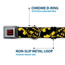 Batman Full Color Black Yellow Seatbelt Buckle Collar - Bat Signals Stacked w/CLOSE-UP Yellow/Black