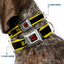 Batman Full Color Black Yellow Seatbelt Buckle Collar - BATMAN/Logo Stripe Yellow/Black