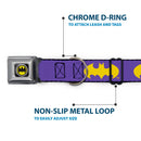 Batman Signal Full Color Purple Yellow Seatbelt Buckle Collar - Batman Signal Purple/Yellow