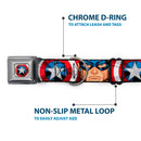 Captain America Shield2 CLOSE-UP Full Color Seatbelt Buckle Collar - Captain America Face Turns/Shield CLOSE-UP