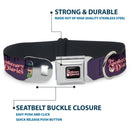 THE APOTHECARY DIARIES Title Logo Full Color Black/Red/White Seatbelt Buckle Collar - THE APOTHECARY DIARIES Chibi Maomao Pose and Title Logo Purple