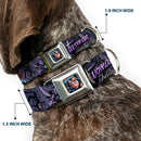 Catwoman Face Full Color Purple Seatbelt Buckle Collar - CATWOMAN-NINE LIVES OF A FELINE FATALE Pose2/Jewelry/Black Cat Purples