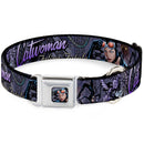 Catwoman Face Full Color Purple Seatbelt Buckle Collar - CATWOMAN-NINE LIVES OF A FELINE FATALE Pose2/Jewelry/Black Cat Purples