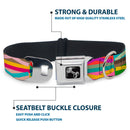 Dog Bone Seatbelt Buckle Collar - Geometric10 Multi Color