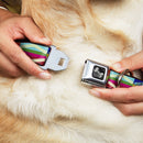 Dog Bone Seatbelt Buckle Collar - Geometric10 Multi Color