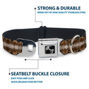 Dog Bone Seatbelt Buckle Collar - Snake Skin 2