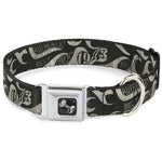 Dog Bone Seatbelt Buckle Collar - BD AUTHENTIC SEATBELT BELT SINCE 1993 Flames Olive/Tan