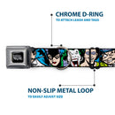 DC COMICS FOREVER EVIL Logo Black/Silver Seatbelt Buckle Collar - Justice League Villains CLOSE-UP