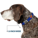 DC LEAGUE OF SUPER-PETS Logo Full Color Black/White Seatbelt Buckle Collar - DC League of Super-Pets Superman Shield Logo Blue/Red/Yellow