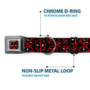 Deadpool Logo Black/Red/White Seatbelt Buckle Collar - Deadpool Splatter Logo Scattered Black/Red/White