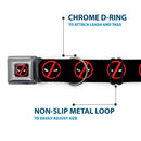 Deadpool Logo CLOSE-UP Black/Red/White Seatbelt Buckle Collar - Deadpool Logo2 Black/Red/White