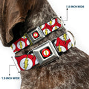 Flash Logo Black Seatbelt Buckle Collar - Flash Logo Scattered Red/White/Yellow