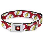 Flash Logo Black Seatbelt Buckle Collar - Flash Logo Scattered Red/White/Yellow