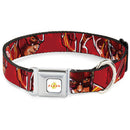 Flash 2023 Title Logo Full Color White/Yellow/Red Seatbelt Buckle Collar - The Flash 2023 2-Poses Close-Up Reds