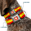 Flash Logo Full Color Red White Yellow Seatbelt Buckle Collar - The Flash Bolt Stripe Reds/Yellows