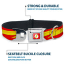 Flash Logo Full Color Red White Yellow Seatbelt Buckle Collar - The Flash Bolt Stripe Reds/Yellows