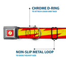 Flash Logo Full Color Red White Yellow Seatbelt Buckle Collar - The Flash Bolt Stripe Reds/Yellows