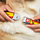 Flash Logo Full Color Red White Yellow Seatbelt Buckle Collar - The Flash Bolt Stripe Reds/Yellows