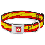 Flash Logo Full Color Red White Yellow Seatbelt Buckle Collar - The Flash Bolt Stripe Reds/Yellows