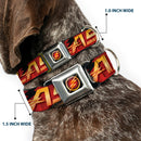 Flash Logo3 Full Color Black Gold Red Seatbelt Buckle Collar - THE FLASH/Logo3/Poses Black/Red/Gold