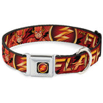 Flash Logo3 Full Color Black Gold Red Seatbelt Buckle Collar - THE FLASH/Logo3/Poses Black/Red/Gold