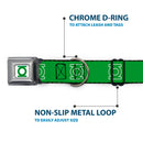 Green Lantern Logo CLOSE-UP White Green Seatbelt Buckle Collar - Green Lantern Logo Green/White