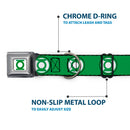 Green Lantern Logo CLOSE-UP Full Color White/Green Seatbelt Buckle Collar - Green Lantern Logo2 Green/Black/Green/White