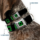 Green Lantern Logo CLOSE-UP Black Green Seatbelt Buckle Collar - Green Lantern Logo Black/Green