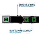 Green Lantern Logo CLOSE-UP Black Green Seatbelt Buckle Collar - Green Lantern Logo Black/Green