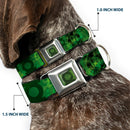 Green Lantern Logo Weathered Full Color Greens Seatbelt Buckle Collar - GREEN LANTERN/Logo Collage Weathered Greens