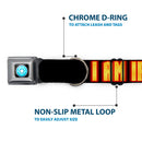 MARVEL UNIVERSE Iron Man Arc Reactor Full Color Seatbelt Buckle Collar - Iron Man Face/I AM IRON MAN Black/Yellow Glow