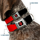 Harley Quinn Diamond Full Color Black Red Seatbelt Buckle Collar - HARLEY QUINN/Diamonds Black/Red/White