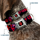 Harley Quinn Diamond Full Color Black Red Seatbelt Buckle Collar - HARLEY QUINN Bomb Poses/Suits Black/Purple/Red