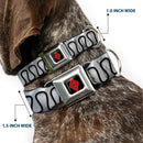 Harley Quinn Diamond Black/Red Seatbelt Buckle Collar - Harley Quinn's Collar Ruffle White/Black