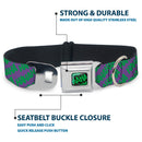 HAHA Stacked Full Color Black/Gray/Green Seatbelt Buckle Collar - Joker HAHAHA Purple/Green